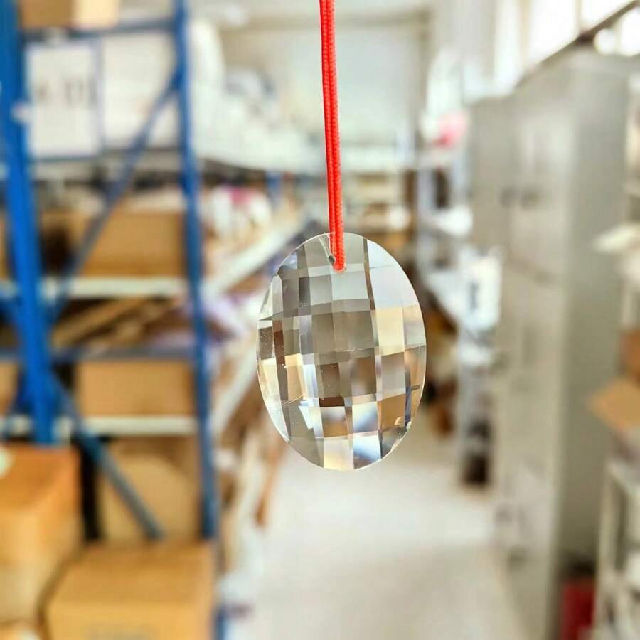 1 件水晶馬賽克蛋形吊墜,透明玻璃棱鏡太陽捕手,適用於窗簾和婚禮裝飾 - 無色 - 查看 1