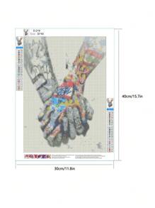 5d Diy Diamond Painting Kit Without Frame, 1pc 11.8x15.7 Inches, Pattern With Inlaid Diamonds, Diamond Painting Set - Multicolor - View 2