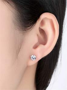 時尚、高貴奢華的婚禮/晚會風格嵌鑲項鍊、手鐲、耳釘珠寶套裝,用作女友/妻子的浪漫/驚喜禮物,或作為新娘/晚會配飾,創造優雅和驚喜 - 銀色 - 查看 6