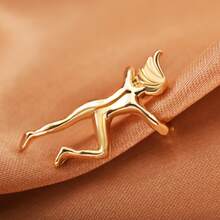 1個創意攀爬女孩耳墜,獨特的體操運動員造型耳夾 - 金色 - 查看 8