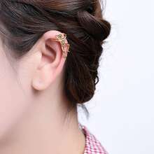 1個創意攀爬女孩耳墜,獨特的體操運動員造型耳夾 - 金色 - 查看 2