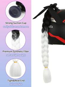 时尚风格 20 英寸 1 件蓝宝石黑色到红色黑色到蓝色黑色到白色蓝色粉色紫色黄色多色头盔辫子头盔辫子头发带可拆卸吸盘带蝴蝶结摩托车头盔马尾辫编织头发尾巴装饰多种颜色适合女性和男性派对日常和节日使用（不含头盔） - 彩色 - 查看 6