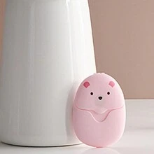 50入組熊貓造型香皂片,附携帶式香皂盒,適用於日常家居使用、旅行、商務出差和個人手部污漬清潔。1入裝 - 粉色 - 查看 2