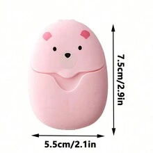 50入組熊貓造型香皂片,附携帶式香皂盒,適用於日常家居使用、旅行、商務出差和個人手部污漬清潔。1入裝 - 粉色 - 查看 10