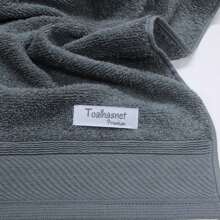 Toalhasnet Jogo de toalhas Banho e Rosto Catarina Gramatura 500 - 2 Peças - Grafite - Visão 3