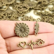 SWEET BELL 30 克隨機合金金屬復古花心吊飾系列連接器套裝,非常適合 Diy 珠寶/服裝/手工藝品配件 - 時尚 - 查看 3