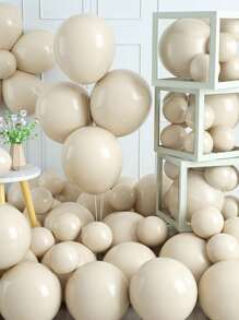 5 Inch Mini 50 Retro Sand White Latex Balloons Cute Balloons Suitable For Birthday, Wedding, Party Decoration,Christmas