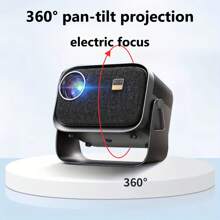 K6 便攜式投影機帶雲台,兼容安卓投影儀,原生720p支援解碼4k視頻,360°自由調節,兼容高清/usb/av/智慧型手機/筆記型電腦 - 黑色 - 查看 1
