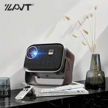 K6 便攜式投影機帶雲台,兼容安卓投影儀,原生720p支援解碼4k視頻,360°自由調節,兼容高清/usb/av/智慧型手機/筆記型電腦 - 黑色 - 查看 2