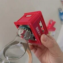 1/2pcs Creative Beer Bottle Opener, Beer Basket Shape, Unique Personalized, With Magnetic Function - Multicolor - View 2