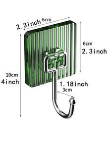 4入組掛重物牆掛鉤,廚房自黏掛鉤,浴室、臥室和辦公室不用釘子的黏性牆掛鉤（綠色） - 綠色 - 查看 2