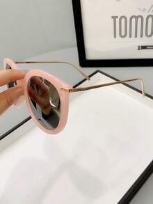 1 件女士时尚金属框架时尚眼镜适合旅行和休闲活动 - 彩色 - 查看 4