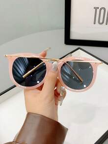 1 件女士时尚金属框架时尚眼镜适合旅行和休闲活动 - 彩色 - 查看 3