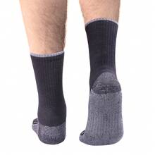 休閒男士襪子排汗氣墊運動中統襪性能運動襪子墊充工作襪子5對裝 - 黑色 - 查看 4