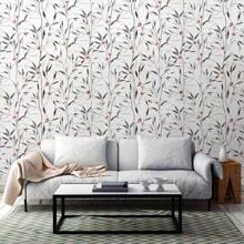 花卉自粘式壁紙,可移除接觸紙櫥櫃壁紙,置物架櫥櫃衣櫃抽屜裏襯家具貼紙 - 米色 - 查看 6