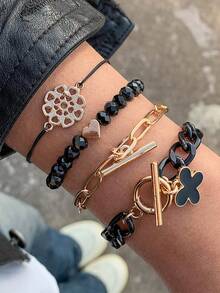 10pcs/Set Simple Style Alloy Bangle Set, Dating Gift For Women - 25877 - View 18