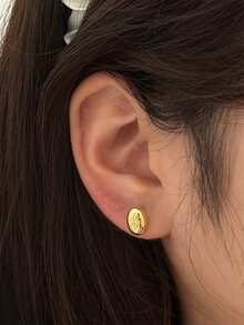 1pair And Fashionable Women's Exquisite Stud Earrings With Minimalist & Sophisticated 8-Pointed Star Design, New Gold Plated Copper Earrings Suitable For Daily Wear, Parties, Gifts, Dinner, School, Suitable For Sweet And Cool Girls, Neutral And Coquettish Boys And Girls, Personalized Accessories - Gold - View 1