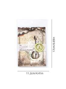 1book/10sheets, 3sheets Per Pattern, 30sheets In Total, Burnt Book Pages Series Vintage Ins English Letter Notebook Decoration Paper - Multicolor - View 9