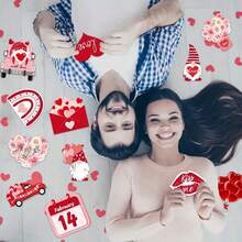 24pcs Valentine'S Day Tree Decoration With Strings, Happy Valentine'S Day Decor, Valentine'S Day Party Decoration For Lovers - Pink - View 3