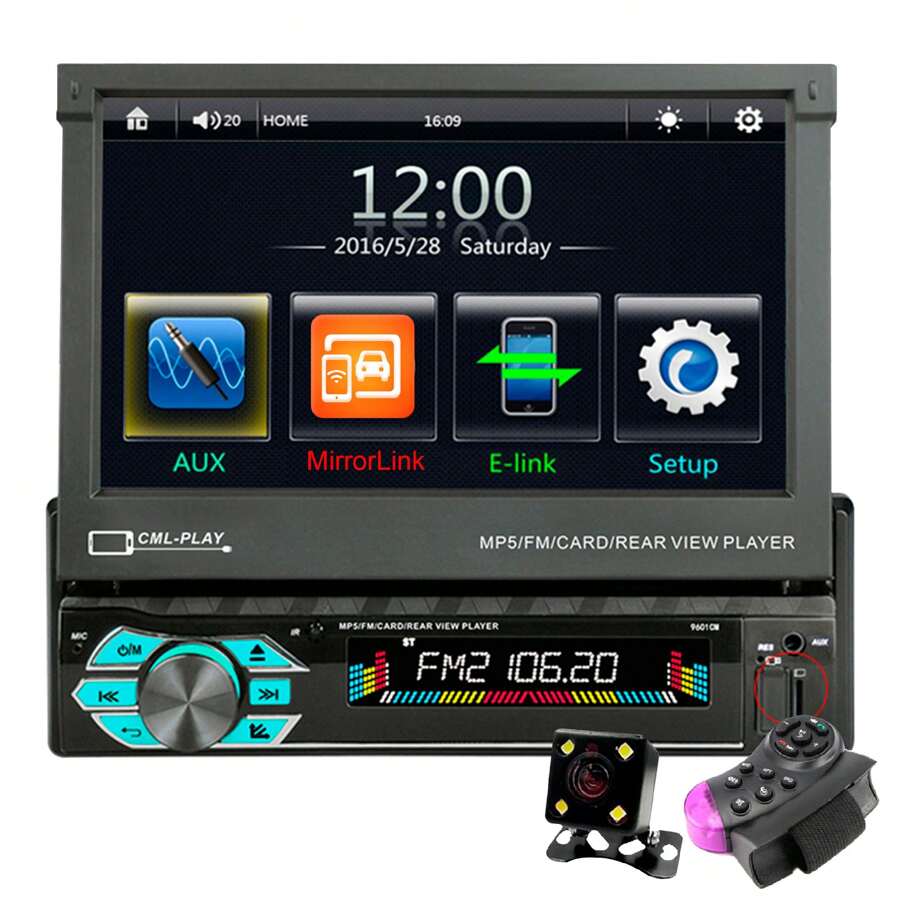 Autoestereo Vak 1703 Motorizado Mp5 Bluetooth Usb Mirrorlink - Multicolor - Ver 1