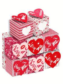 4 件裝 - 情人節擁抱愛鮮花糖果餅乾盒開窗禮盒適合浪漫珠光晚餐禮物送給妻子和女朋友 - 彩色 - 查看 2