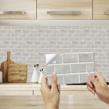 10pcs Wall Tile Style Peel And Stick Backsplash Tiles, Waterproof Kitchen Tile Stickers, Thick Crystal Removable Backsplash For Kitchen - Multicolor - View 1