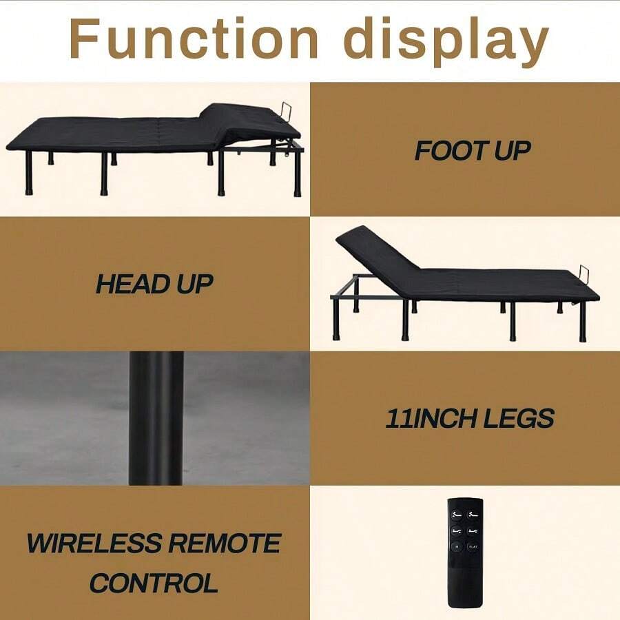 Adjustable Bed Frame King Steel Home Electric Adjustable Bed Base With