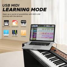 Starfavor Digital Piano 88 Key Keyboard, Full Size Piano Keyboard 88 Keys, Velocity-Sensitive Semi-Weighted Keyboard Piano 88 Keys,With Keyboard Stand Furniture Stand,Sustain Pedal 3Pedal,SP-15SW - 黑色 - 查看 5