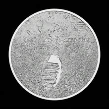 1枚美國登月50周年紀念銀鍍紀念幣創意禮品紀念幣挑戰幣 - 銀色 - 查看 3