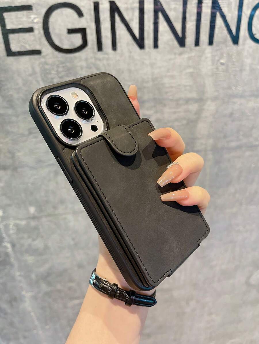 多槽卡片收納手機殼,黑色 - 黑色 - 查看 1