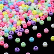 400pcs Acrylic Beads (0.6*0.9mm) Macaron Colored Horse Eye Shape Beads For Diy Bracelets & Necklaces, Jewelry Making Accessory - 400pcs - View 3