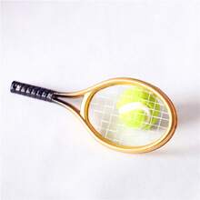 2pcs/Set 1:6 Doll House Mini Scene Accessories Simulation Mini Sports Goods Tennis Racquet Tennis Model Miniature Decoration - Silver - View 8