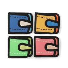 Mới Anime Hoạt hình Tranh châm biếm Ví tiền xu Học sinh Dễ thương Ngắn 3D Ví Nữ tranh sơn dầu Ví thẻ - Màu xanh lam - Xem 5