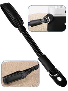 1入pu皮革手繩手繫繩,適用於小型無反數位相機 - 黑色 - 查看 4