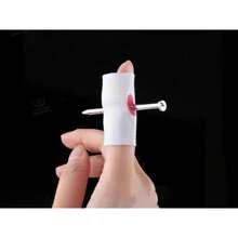Finger Nail Through Trick Toy Prank Magic Prop - Red and White - View 1