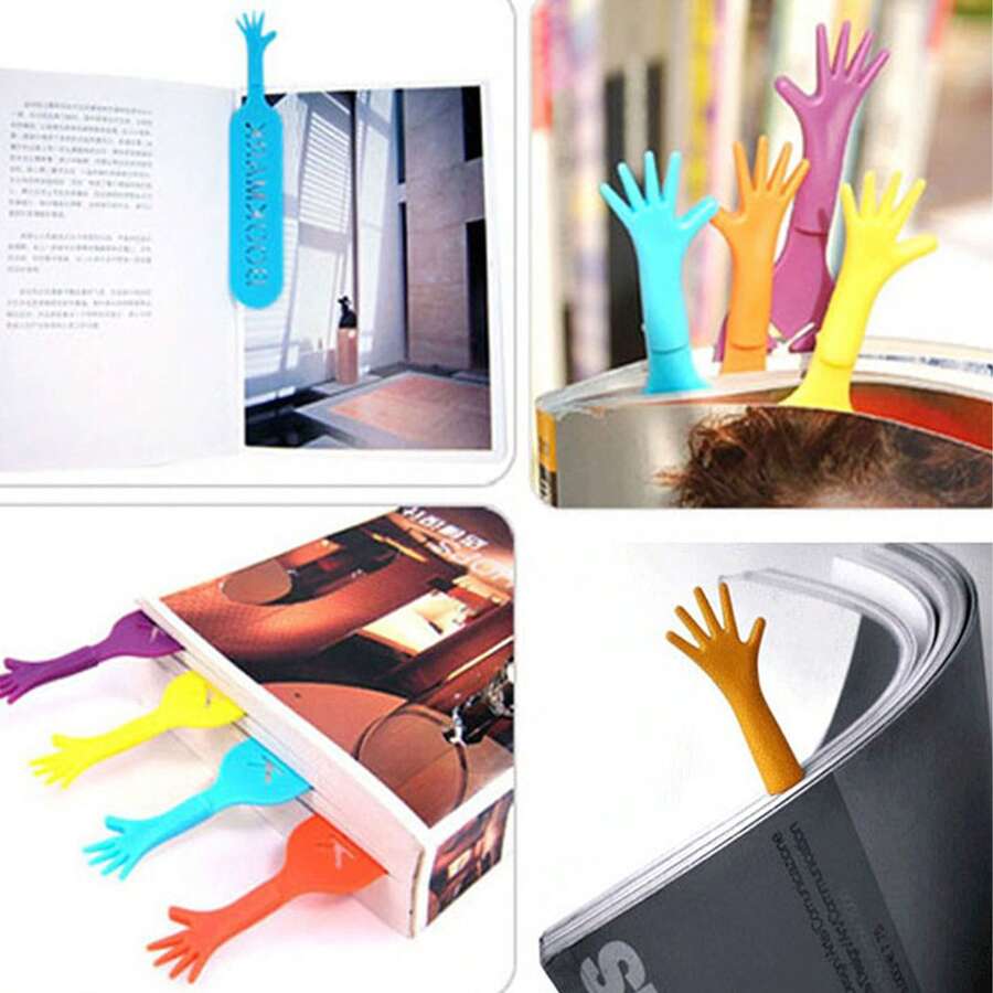 1入/4入組創意 3d 有趣手型書籤,適用於辦公室和學校 - 彩色 - 查看 1