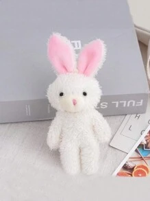 1只可愛的創意兔子造型鑰匙扣,袋裝飾,學生和情侶禮物 - 白色 - 查看 1