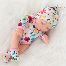 11.4 Inches Realistic Silicone Doll, Reborn Infant Doll, Soft Rubber Toy For Children, Birthday Present And Sleeping Companion Toy With Fashionable Outfit For Girls - Huahua Hayi With Eyes Closed - View 1