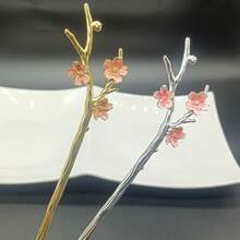 1入女士合金髮飾,精美的樹枝髮夾適用於現代簡約派髮型,適用於日常穿搭、約會、節慶等場合 - 金色 - 查看 3