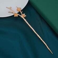 1入女士合金髮飾,精美的樹枝髮夾適用於現代簡約派髮型,適用於日常穿搭、約會、節慶等場合 - 金色 - 查看 4