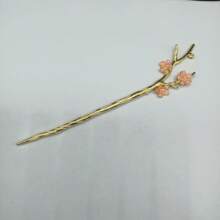 1入女士合金髮飾,精美的樹枝髮夾適用於現代簡約派髮型,適用於日常穿搭、約會、節慶等場合 - 金色 - 查看 1