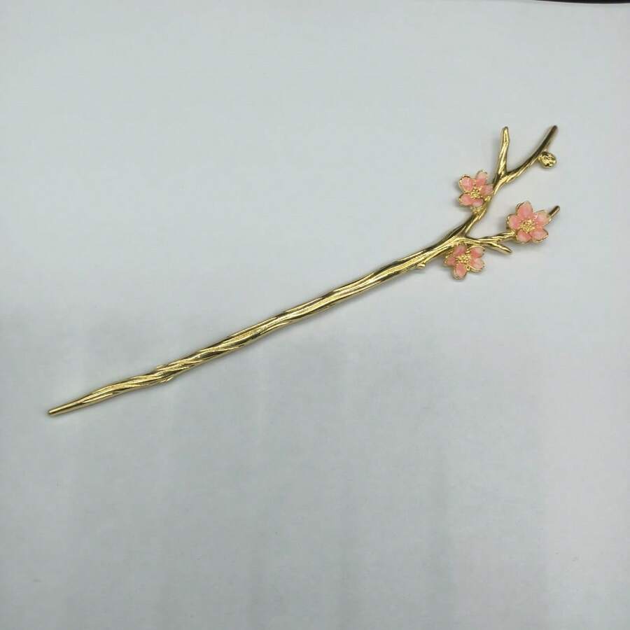 1入女士合金髮飾,精美的樹枝髮夾適用於現代簡約派髮型,適用於日常穿搭、約會、節慶等場合 - 金色 - 查看 1