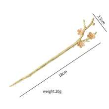 1入女士合金髮飾,精美的樹枝髮夾適用於現代簡約派髮型,適用於日常穿搭、約會、節慶等場合 - 金色 - 查看 7