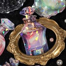 10pcs/Pack Romantic Series Bottle-Shaped Stickers, Seashell & Glass Bottle Design, Perfect For Scrapbooking And Decorating - Purple - View 5