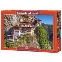 500 Piece Jigsaw Puzzle, View Of Paro Taktsang, Tiger's Nest, Puzzle Of Bhutan, Himalayan Mountain Puzzle, Bhutan, Adult Puzzles, Castorland  B-53445 - 紅色 - 查看 6