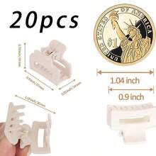 20入組糖果色爪子夾，適用於馬尾和小部分頭髮修飾。 迷你辮夾和髮飾，用於髮型裝飾，休閒風格 - 彩色 - 查看 3