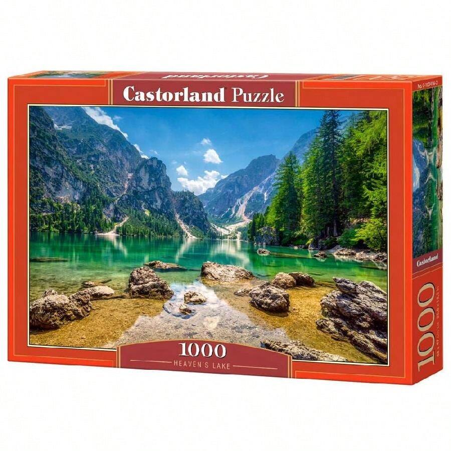 1000 Piece Jigsaw Puzzle, Heaven's Lake, Pragser Wildsee In The Dolomites, Italy, Adult Puzzle, Castorland C-103416-2 - Red - View 1