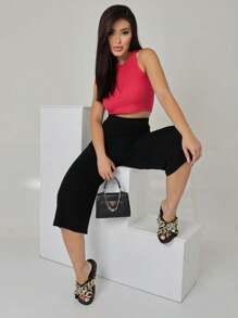 Women Pants - 黑色 - 查看 5