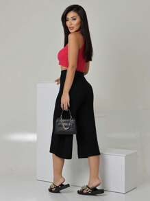 Women Pants - 黑色 - 查看 4