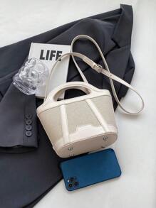 Không phổ biến Khối màu Hợp thời Cầm tay Túi Bucket 2023 Mùa Thu Phổ biến nhất Trắng Vai & Túi đeo chéo Với Đúng mốt Thiết kế đơn giản Đối với phụ nữ - trắng - Xem 5